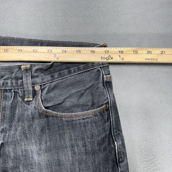 Gap Jeans 1969 Mens 33x30 Gray Low Straight American Grunge Goth Emo Dark Denim - Picture 3 of 11